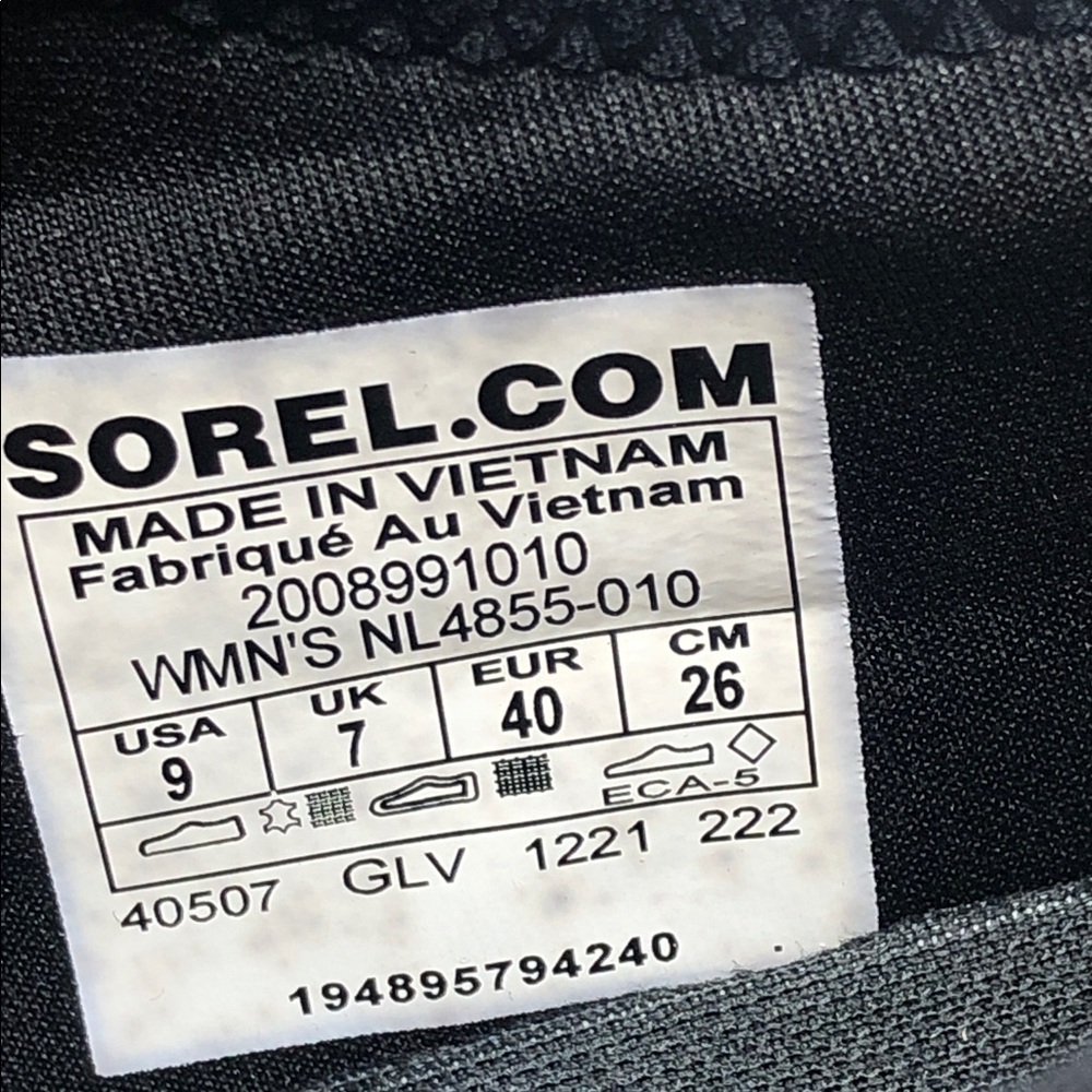 Sorel Ona 503 Sneakers Everyday Waterproof Low Top Black and Chalk Size 9 - Picture 10 of 13